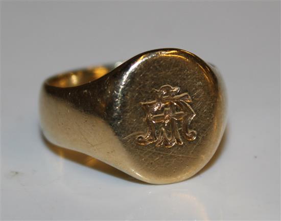18ct gold signet ring